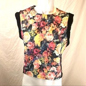 SALE Zara Floral and Lace Crop Top